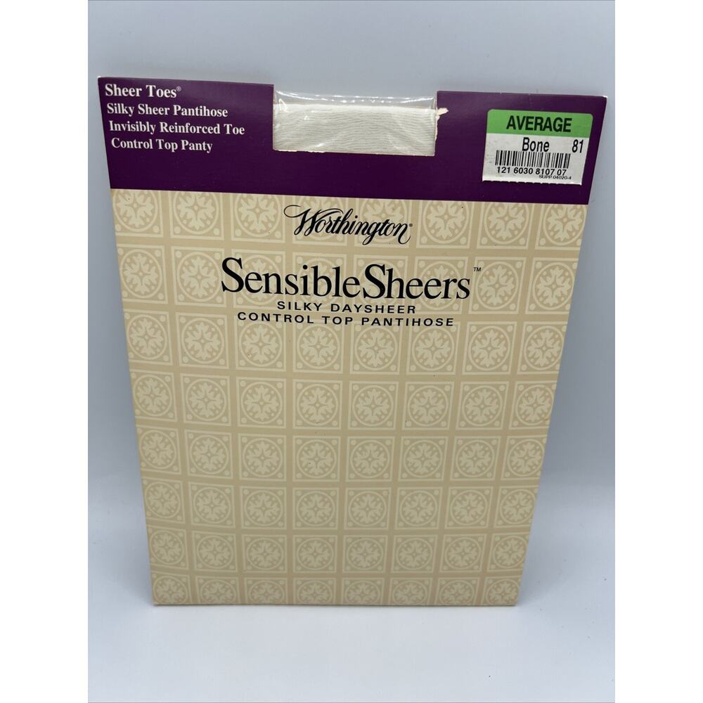 Worthington Sensible Sheers Pantyhose Bone 81 Average Control Top Sheer